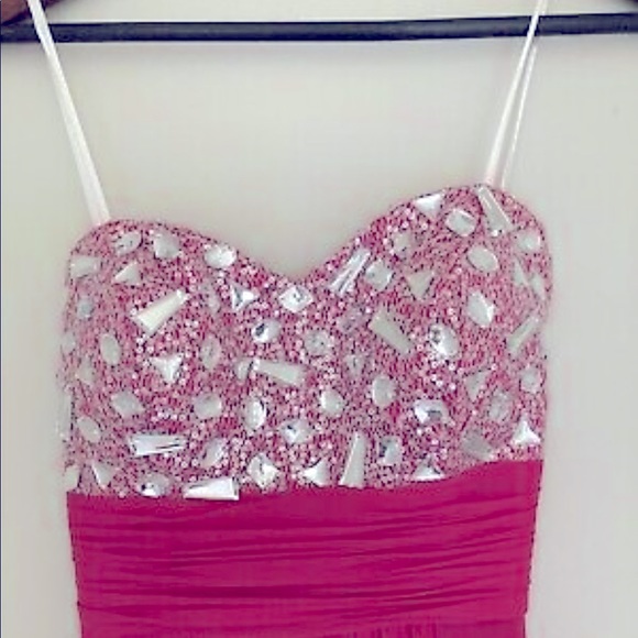 Blondie Nites strapless Pink flowy Gown - Picture 8 of 15